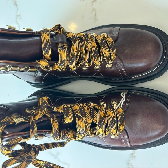 Sandro Brown combat Boots with Yellow Laces size 37 - Picture 2 of 4